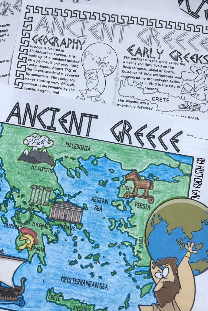 Ancient Greece Map Activity | History Gal | Map Activities, Ancient - Map Of Ancient Greece Printable
