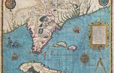 Antique Florida And Cuba Map Poster, Canvas, Poster Print - Florida Map Poster