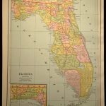Antique Florida Map Of Florida Wall Decor Art Original Gift Idea   Florida Map Wall Art
