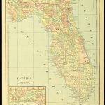 Antique Florida Map Of Florida Wall Decor Art Original Wedding | Etsy   Florida Map Wall Decor