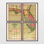 Antique Map   Archival Reproduction   Florida Art   Florida Wall Art   Florida Map Wall Art