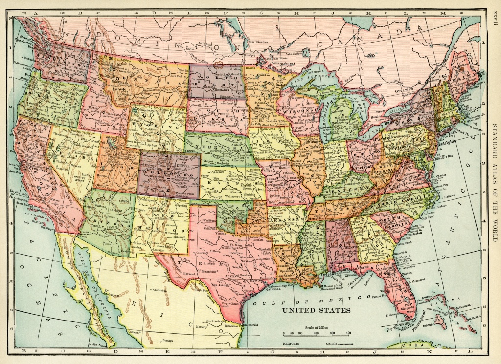 Antique Map Of United States ~ Free Image - Old Design Shop Blog - Printable Antique Maps