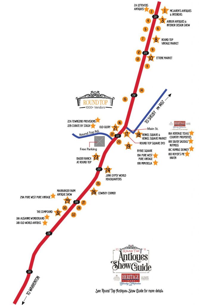 Antiques Show Map Round Top Register In 2019 Round Too Show