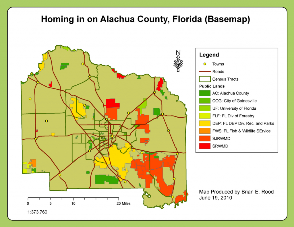 Applications In Gis - Rood: Week 6: Homing In On Alachua County, Fl - Florida Census Tract Map