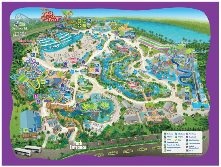 Aquatica Orlando Map - Map Of Aquatica Orlando (Florida - Usa ...