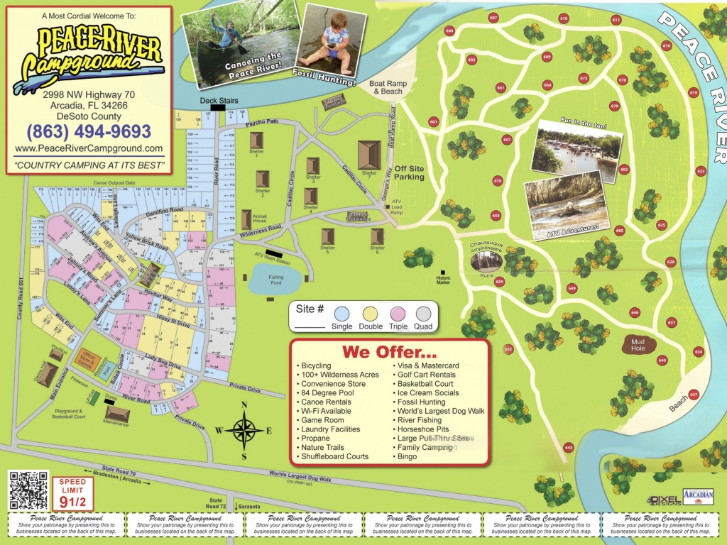 Arcadia Peace River Campground - Florida Rv Camping Map