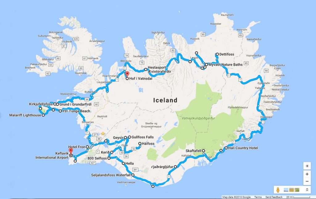 Around The Road In 8 Days - Iceland Ring Road Itinerary | Annual - Printable Driving Map Of Iceland
