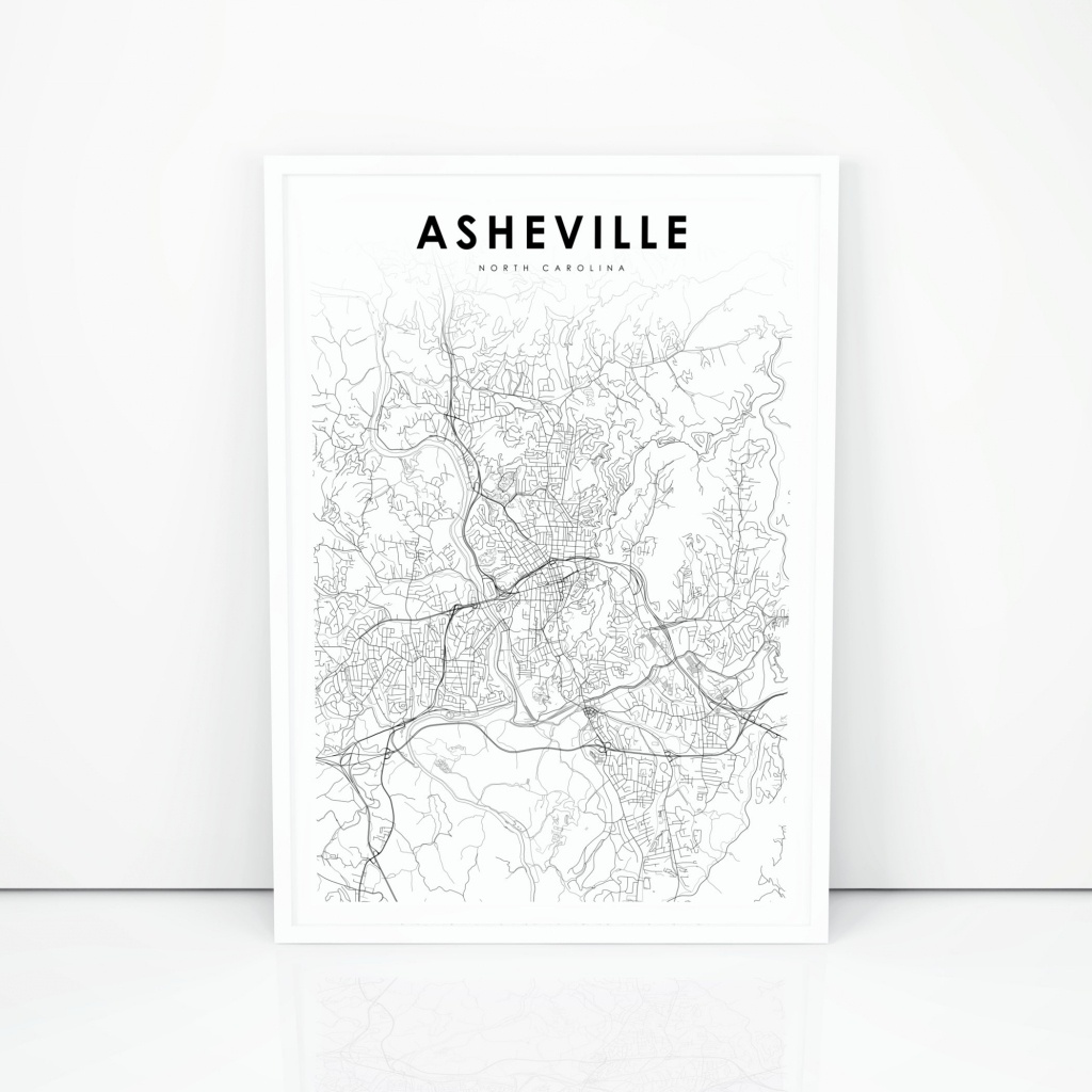 Asheville Map Print North Carolina Nc Usa Map Art Poster | Etsy - Printable Map Of Asheville Nc