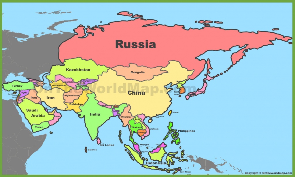 Asia Maps | Maps Of Asia - Ontheworldmap - Printable Map Of Asia With Countries