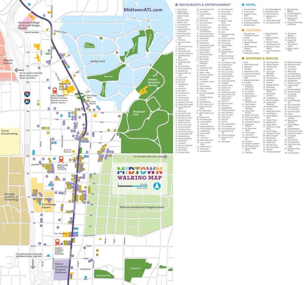 Atlanta Midtown Walking Map - Printable Map Of Atlanta