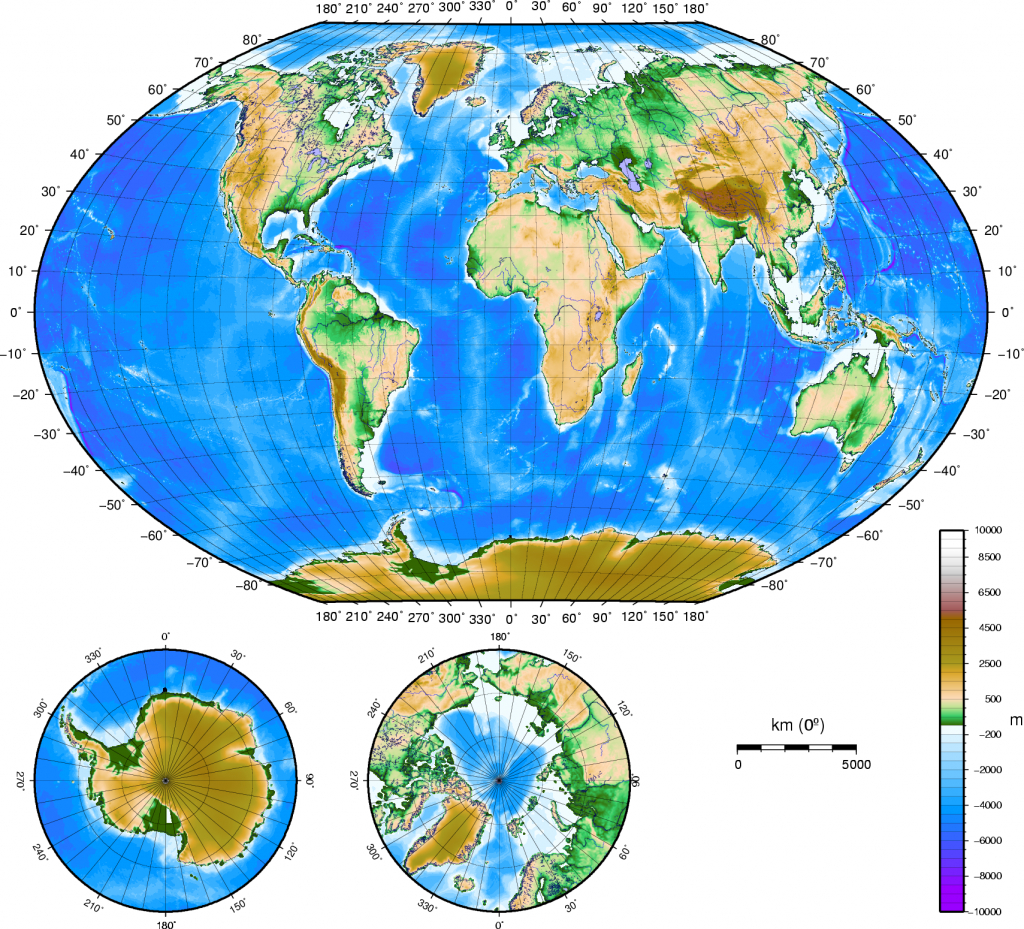 Atlas Of The World/physical And Topographical - Wikimedia Commons - Topographic World Map Printable