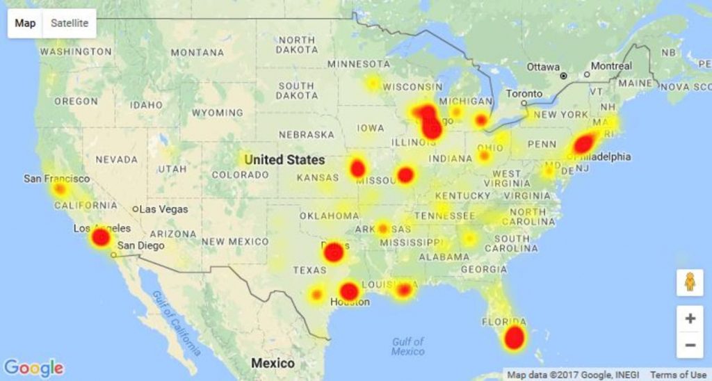 Att Service Restored After Voice Outage Affected Business Customers Power Outage Map Texas 1024x548 