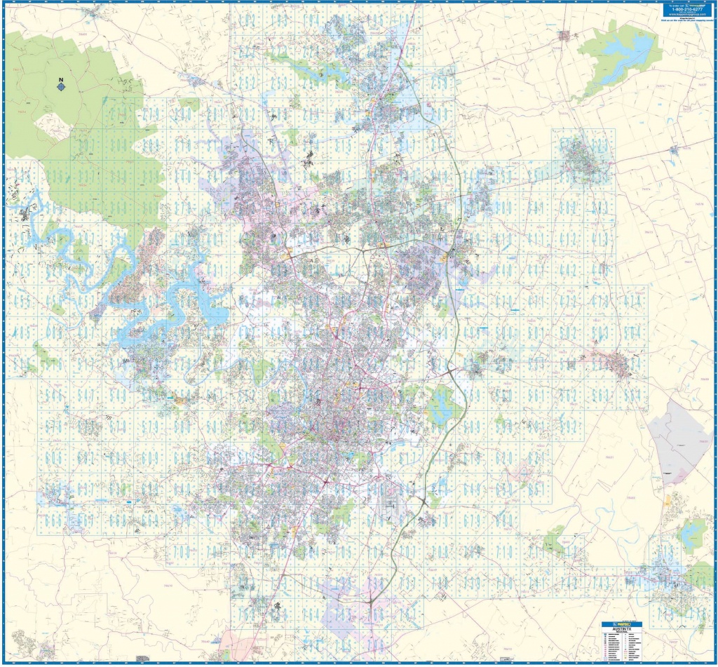 Austin, Tx Vicinity Large Wall Map – Kappa Map Group - Texas Wall Map