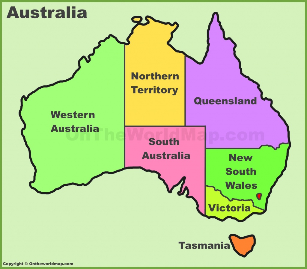 Australia States And Territories Map | List Of Australia States And - Printable Map Of Australia With States