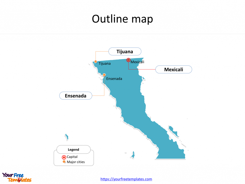Baja California Map Template - Free Powerpoint Templates - Https Www Map Of California