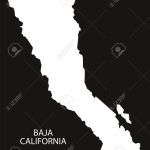 Baja California Mexico Map Black Inverted Silhouette Royalty Free   Baja California Norte Map