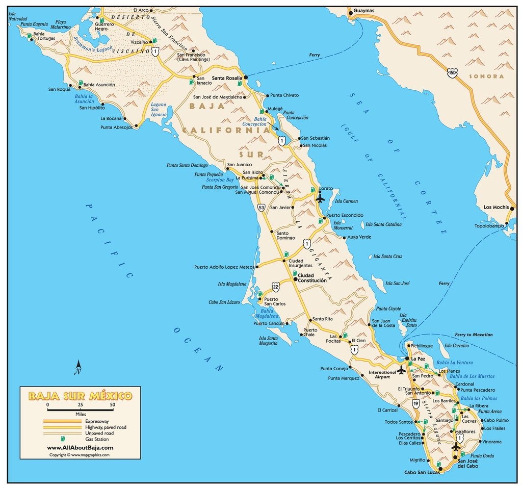 Baja California Sur - Maplets - Detailed Baja California Map