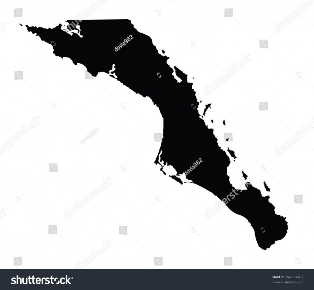 Baja California Sur Mexico Vector Map Stock Vector (Royalty Free - Detailed Baja California Map