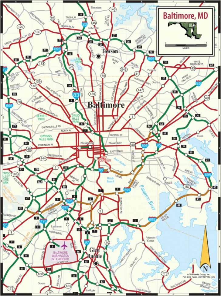 Baltimore Md Map Printable Map Of Baltimore Printable Maps 9651