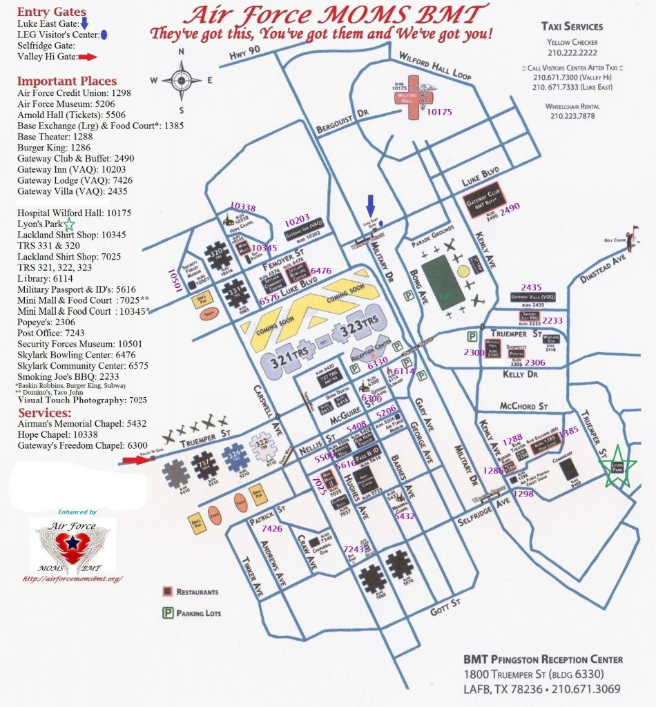 Bame Map With Building Numbers | San Antonio | Lackland Air Force ...