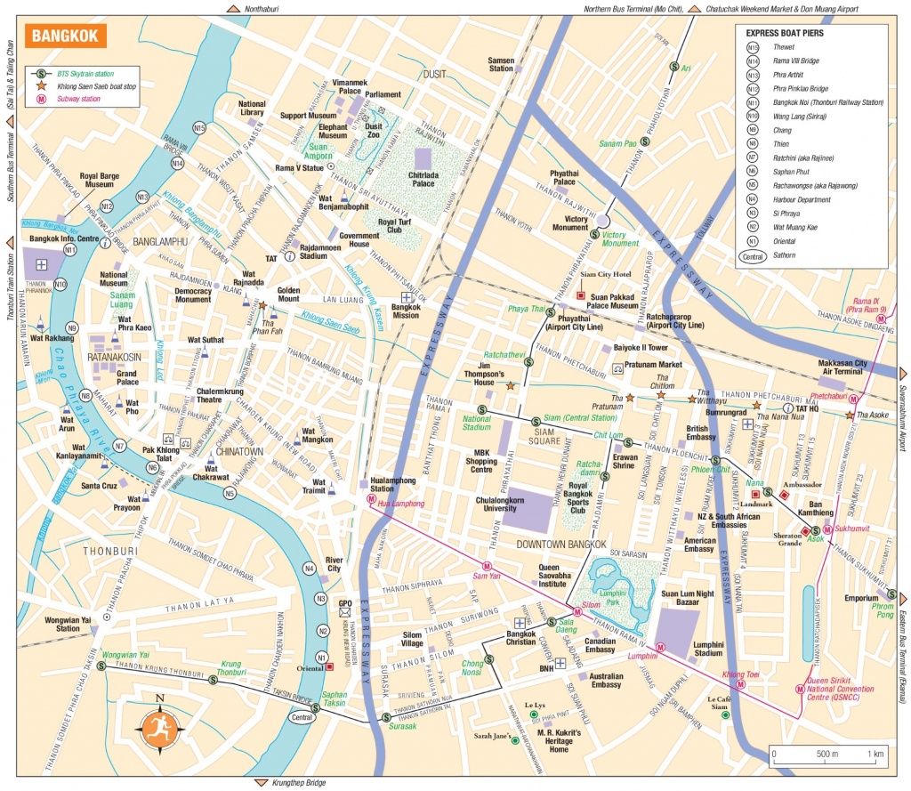 Bangkok Tourist Map - Printable Map Of Bangkok