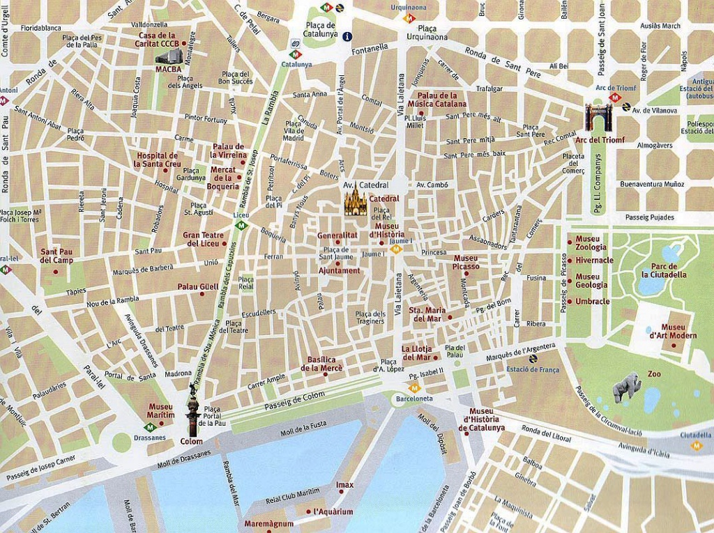 Barcelona Attractions Map Pdf - Free Printable Tourist Map Barcelona - Barcelona City Map Printable