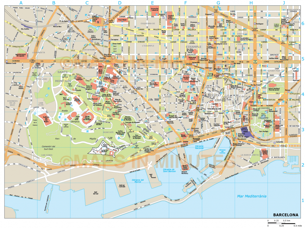 Barcelona City Map City Map Of Barcelona Printable 