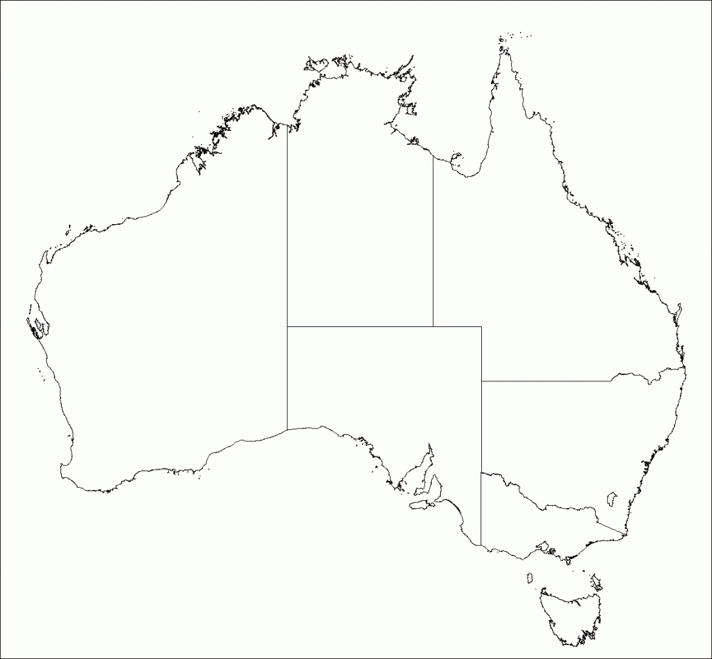 Basic Outline Maps : Library - Printable Map Of Australia With States