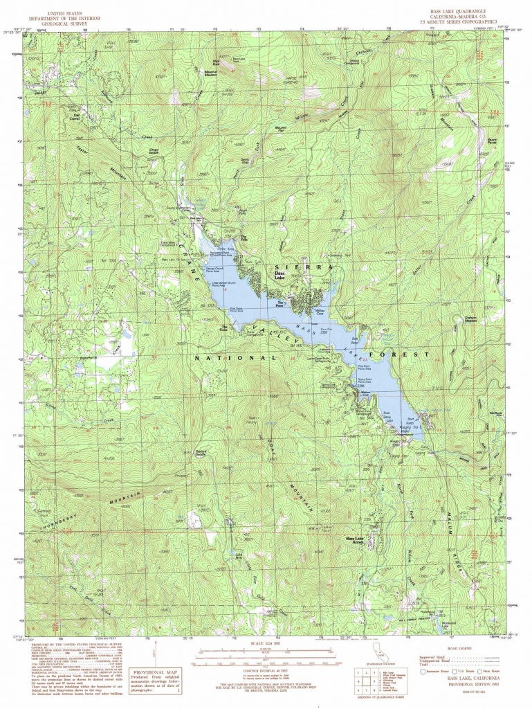 Bass Lake Topographic Map, Ca - Usgs Topo Quad 37119C5 - Bass Lake California Map