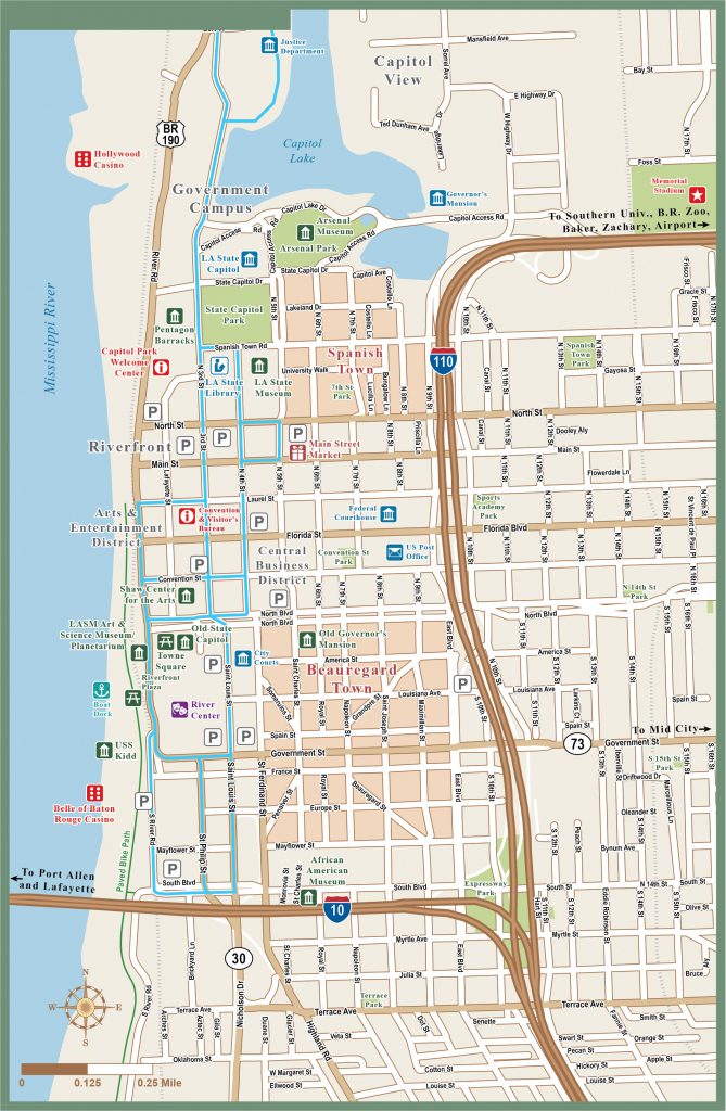 Baton Rouge Downtown Map Digital Creative Force Printable Map Of