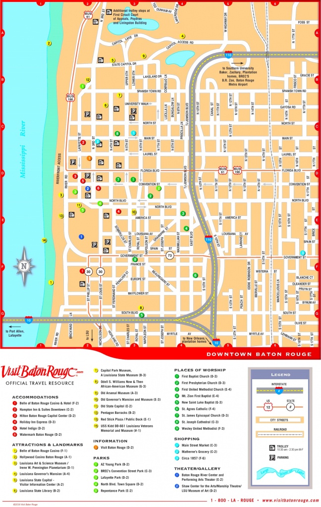 Baton Rouge Downtown Map - Printable Map Of Baton Rouge