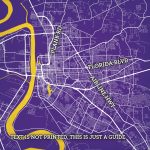 Baton Rouge, Louisiana Map Art   City Prints   Printable Map Of Baton Rouge