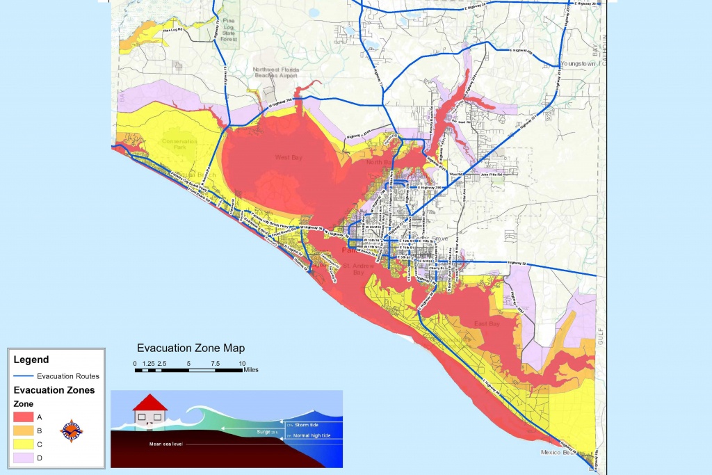 Bay County Issues Mandatory Evacuation Orders For Zones A, B And C - Florida Evacuation Route Map