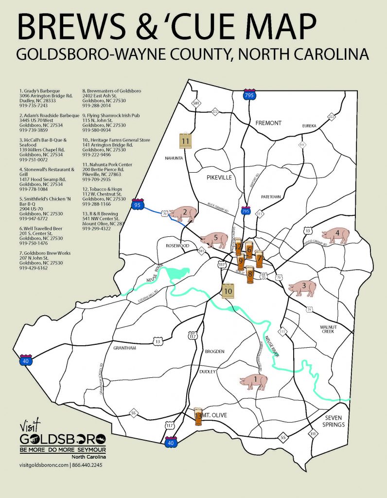 Bbq Goldsboro Wayne Travel & Tourism Texas Bbq Trail Map