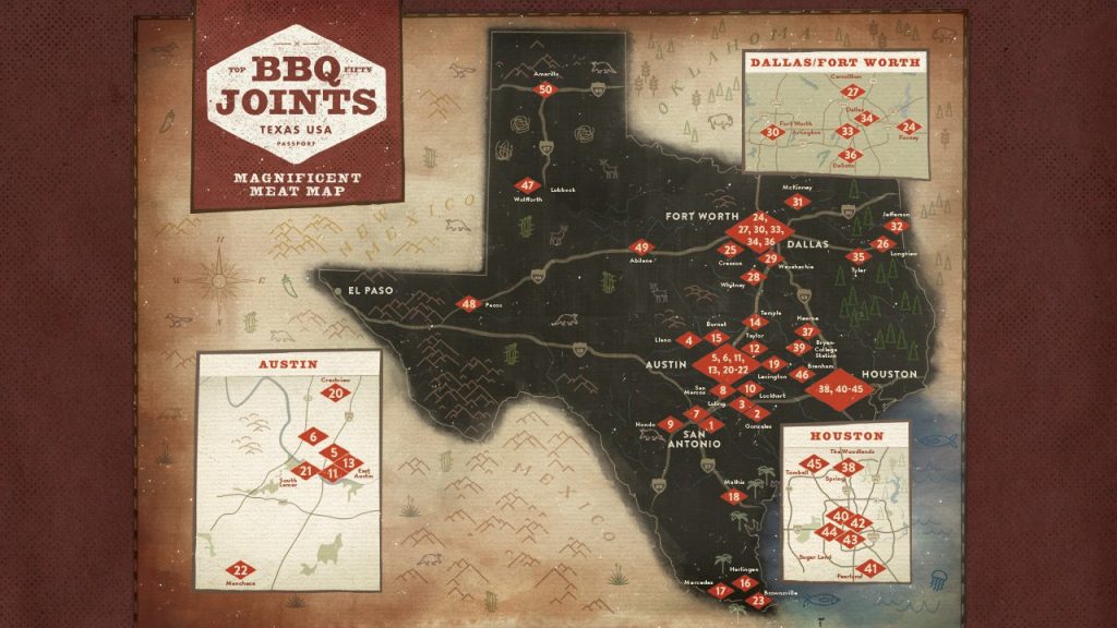 Bbq Passport - Texas Bbq Trail Map | Printable Maps