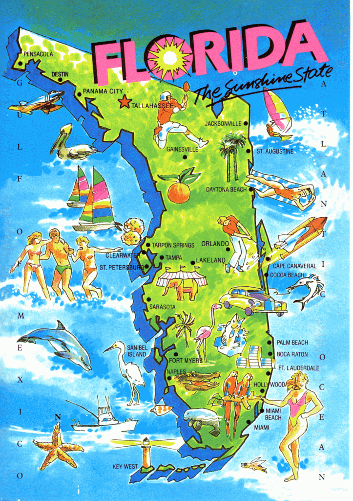 Beautiful State Of Florida - I Love Visiting Here. My Favorite - Florida Destinations Map