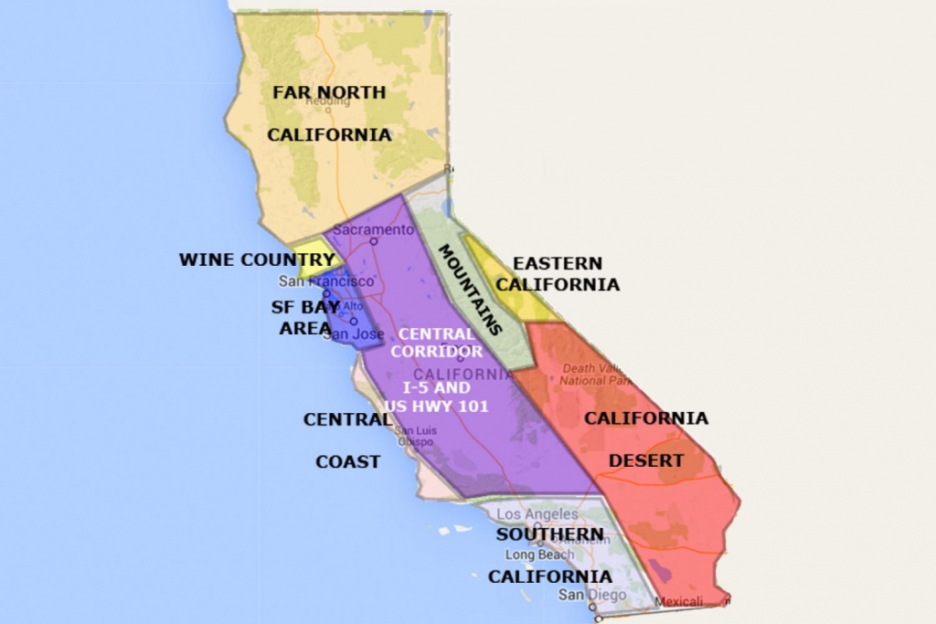 Best California Statearea And Regions Map - Map Of California Near San Francisco
