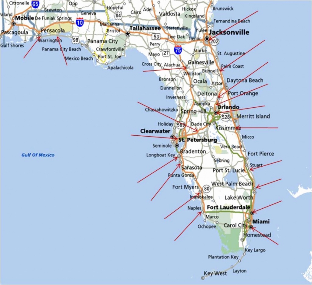 Best East Coast Florida Beaches New Map Florida West Coast Florida - Gulf Coast Cities In Florida Map