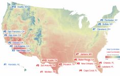 Best Places To Live – City Rankings – Most Comfortable Summer Cities - Florida Heat Index Map