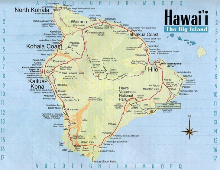 Map Of The Big Island Hawaii Printable