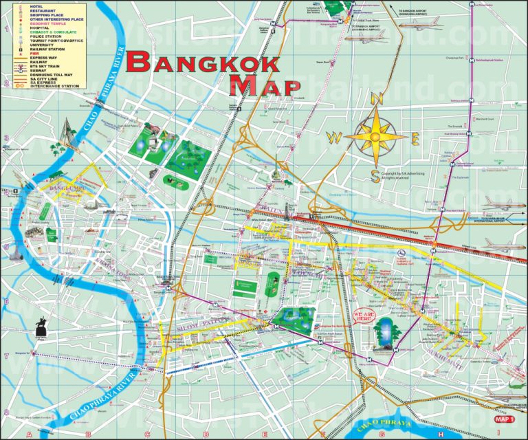 Bkk Map: Enlarge - Bangkok Tourist Map Printable | Printable Maps