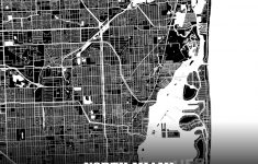 Black Map Poster Template Of North Miami, Florida, Usa | Hebstreits - Florida Map Poster
