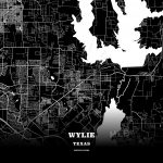 Black Map Poster Template Of Wylie, Texas, Usa | Hebstreits Sketches   Wylie Texas Map