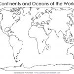 Blank Continents And Oceans Worksheets 4Th Grade. Worksheet. Free   Printable Map Of Oceans And Continents