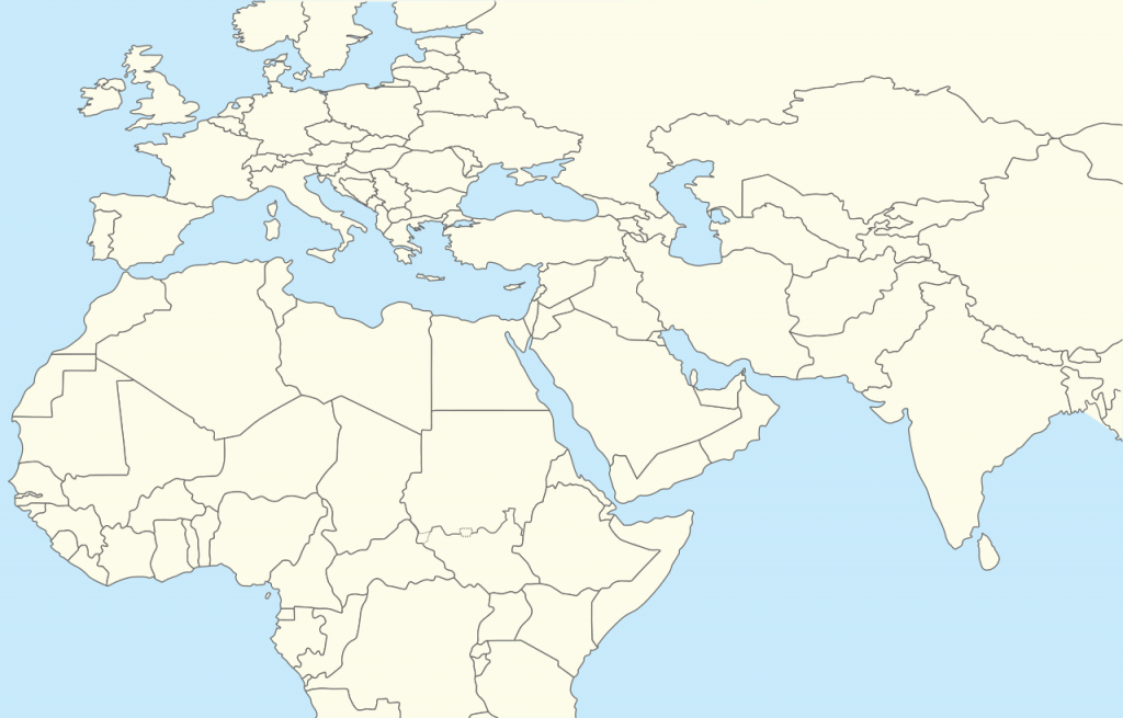 Blank Map Middle East With Other Areas | Maps | Middle East Map - Middle East Outline Map Printable