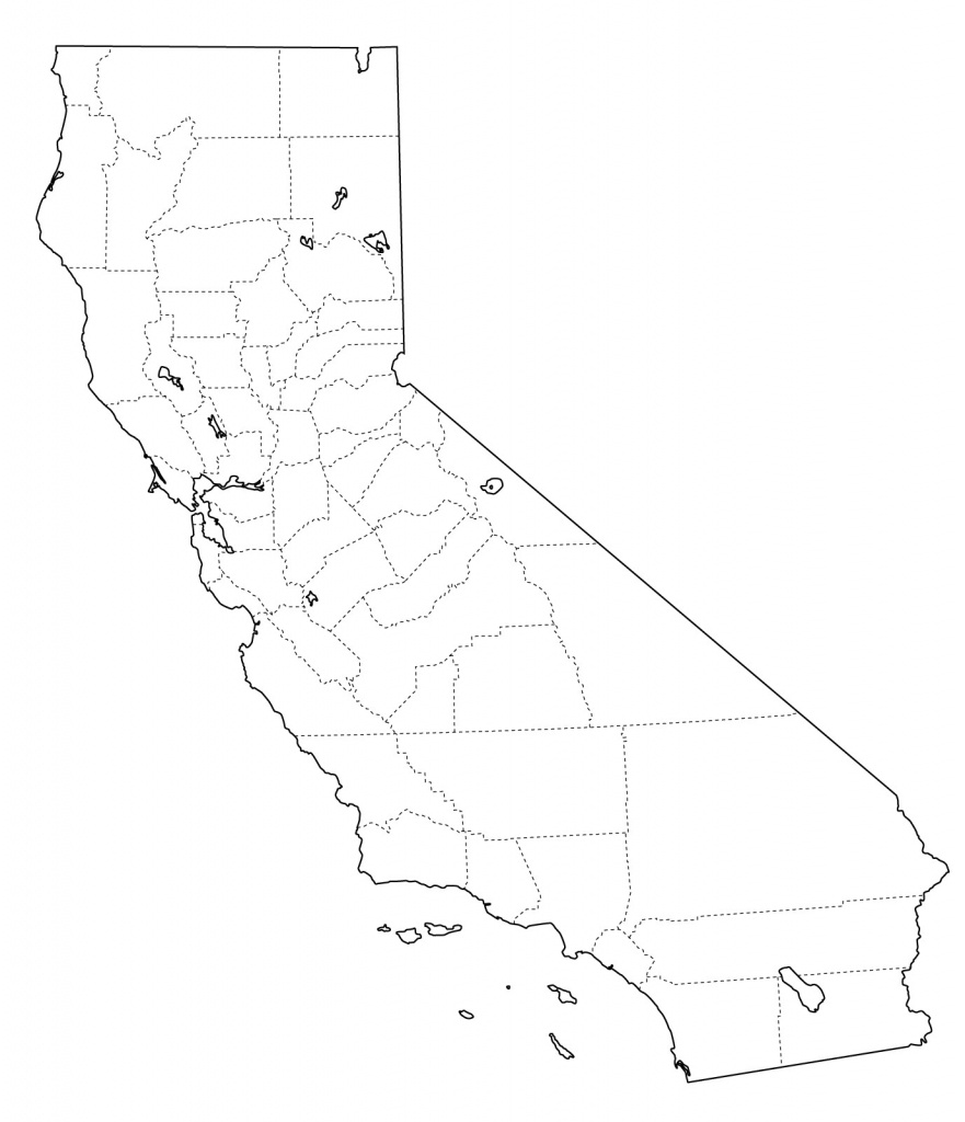 Blank Map Of California Counties Ca State With County Lines Best - California Map With County Lines
