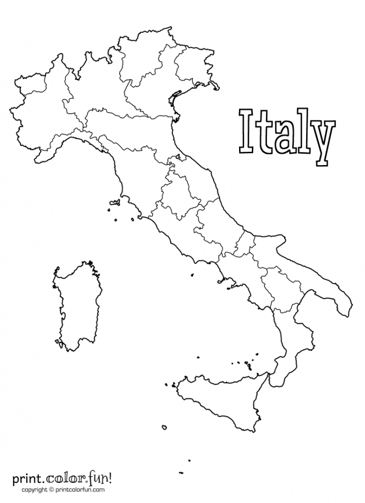 Blank Map Of Italy Coloring Page - Print. Color. Fun! - Printable Blank Map Of Italy