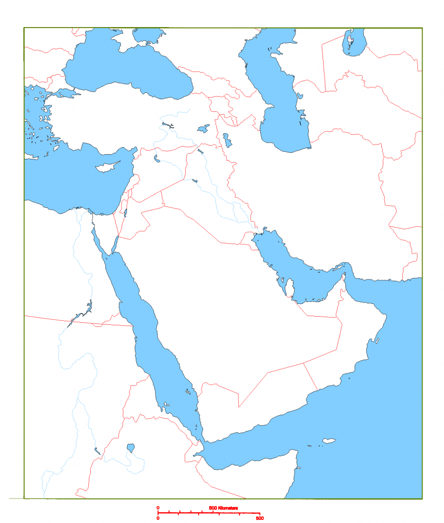 Blank Map Of Middle East | Cc Geography | Geography, Middle East Map - Printable Blank Map Of Middle East