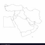 Blank Map Of Middle East Or Near East Simple Vector Image   Middle East Outline Map Printable