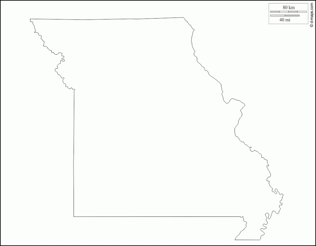 Blank Map Of Missouri And Travel Information | Download Free Blank - Printable Blank Map Of Missouri